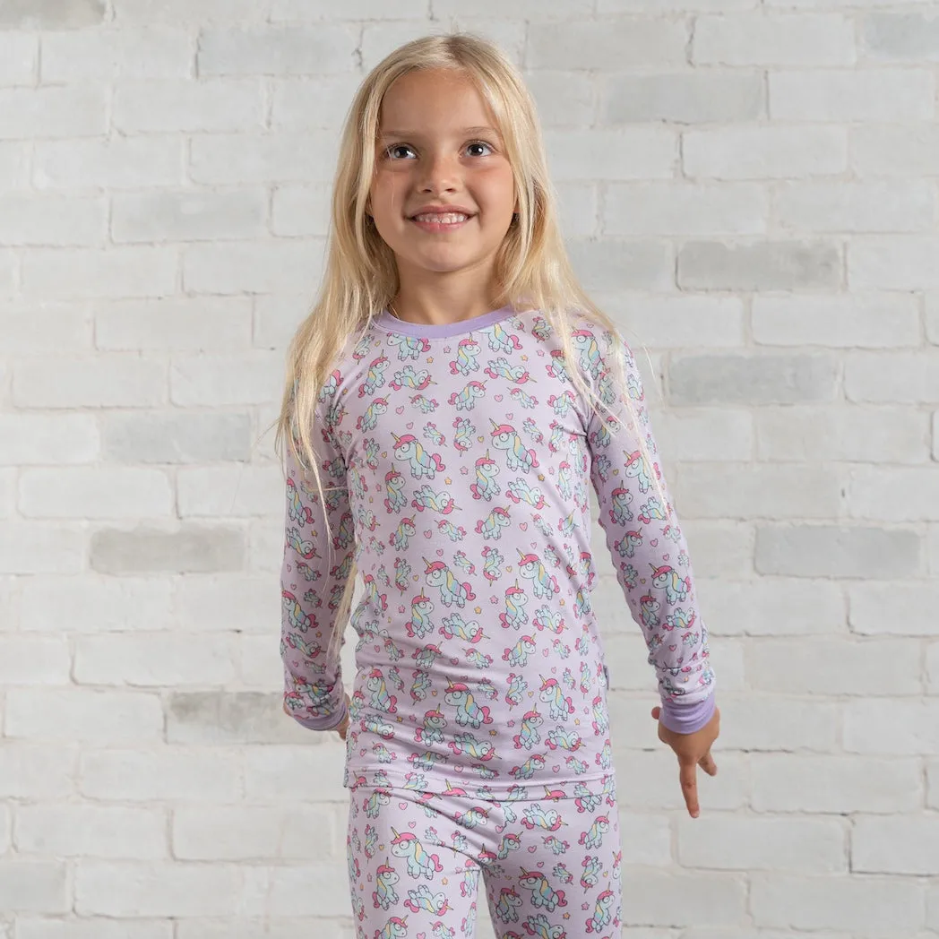 • Uniquely Unicorns • ‘Sleep Tight’ Two-Piece Bamboo Pajama and Playtime Set