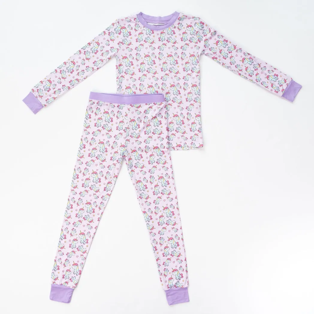 • Uniquely Unicorns • ‘Sleep Tight’ Two-Piece Bamboo Pajama and Playtime Set