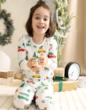 2 Piece Unisex Christmas Cars Pajamas