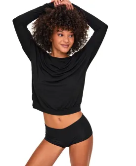 Adore Me Women's Lyanna Short Sleeve Pajama Set, Black