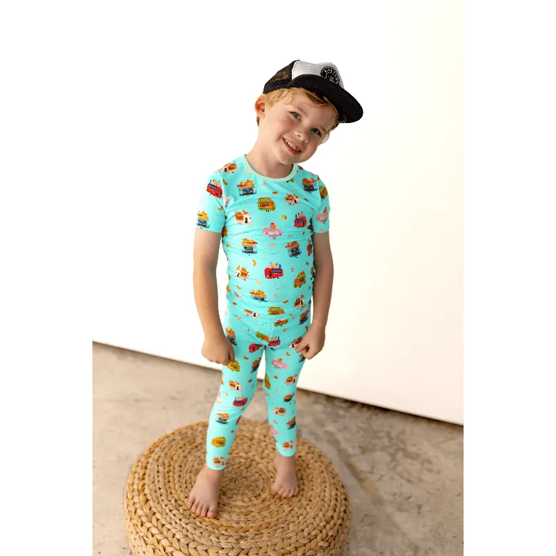 Airstream Food Trucks Short Sleeve Pajama Set (2T-12Y)