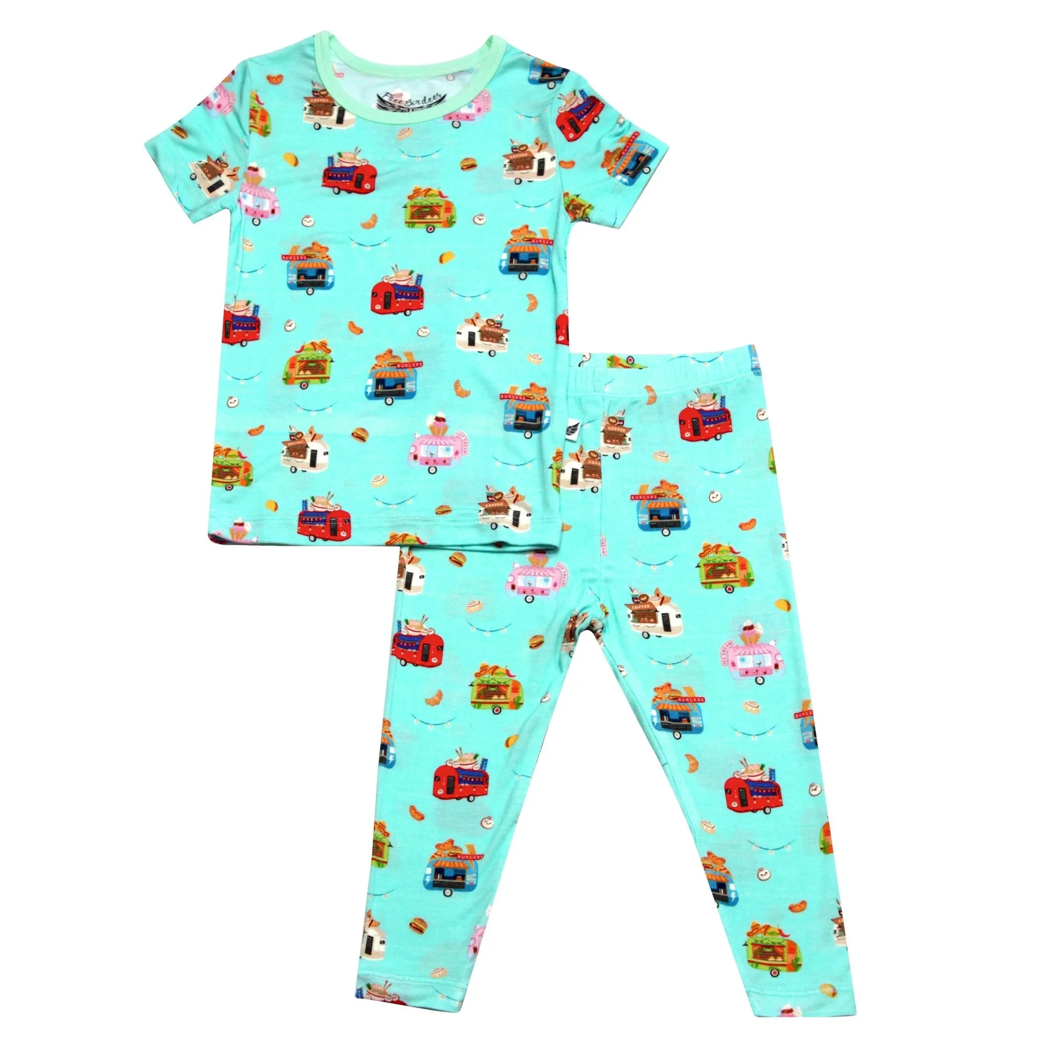 Airstream Food Trucks Short Sleeve Pajama Set (2T-12Y)