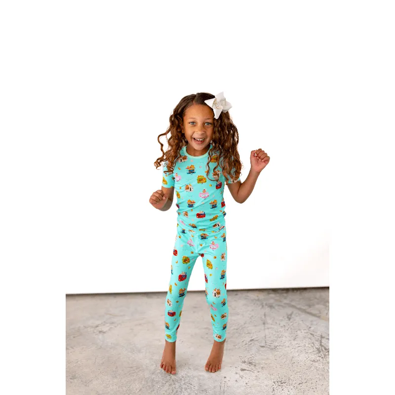 Airstream Food Trucks Short Sleeve Pajama Set (2T-12Y)