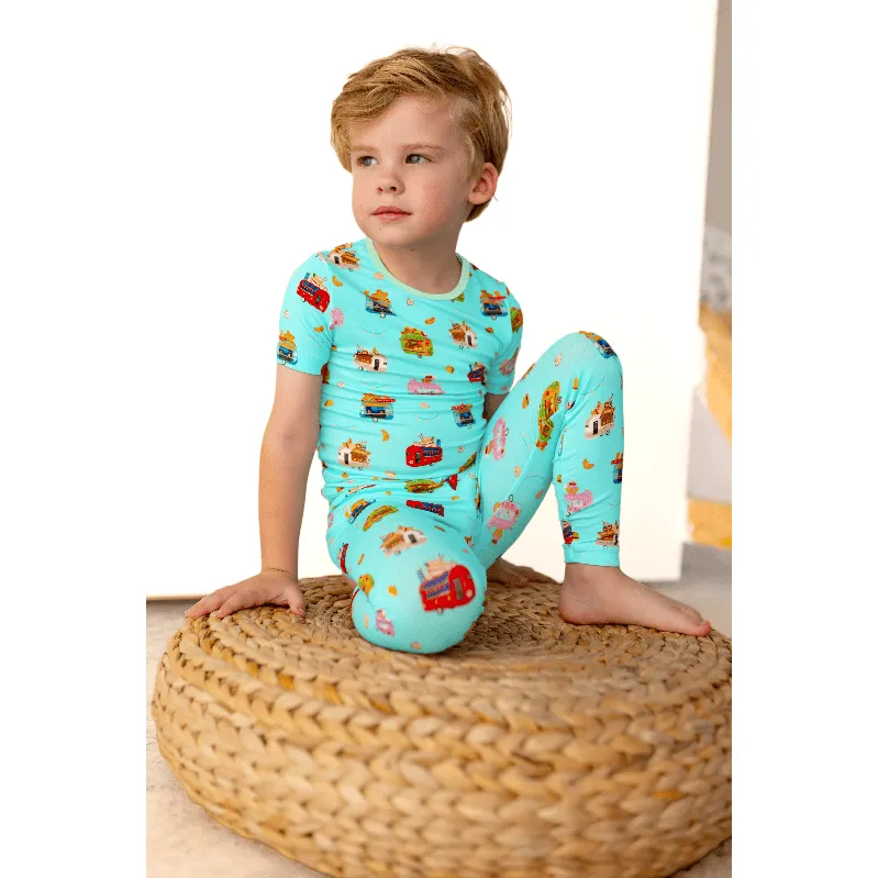 Airstream Food Trucks Short Sleeve Pajama Set (2T-12Y)