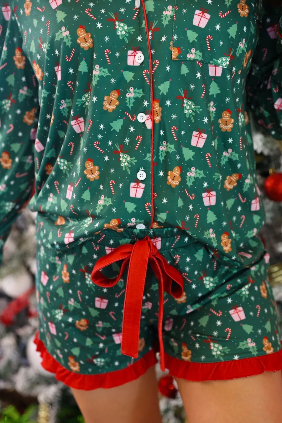 All I Want For Christmas Ruffle Pajama Set by Jess Lea (Ships Early November)