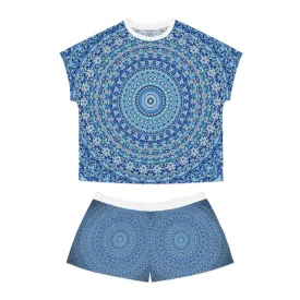 Blue Mandala - Inovax Women's Short Pajama Set 