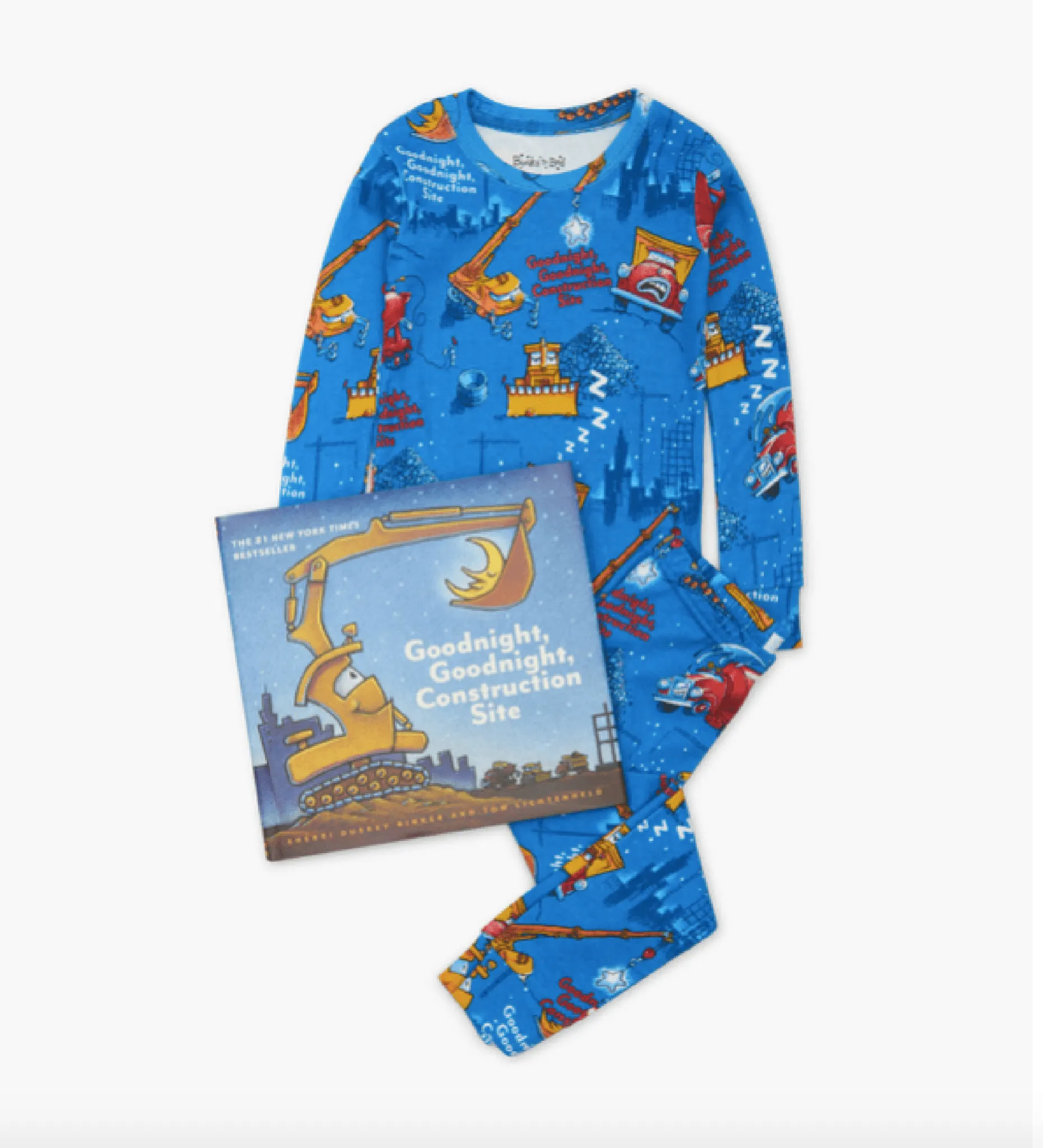 Books to Bed Goodnight, Goodnight, Construction Site Book and Boys Pajama Set