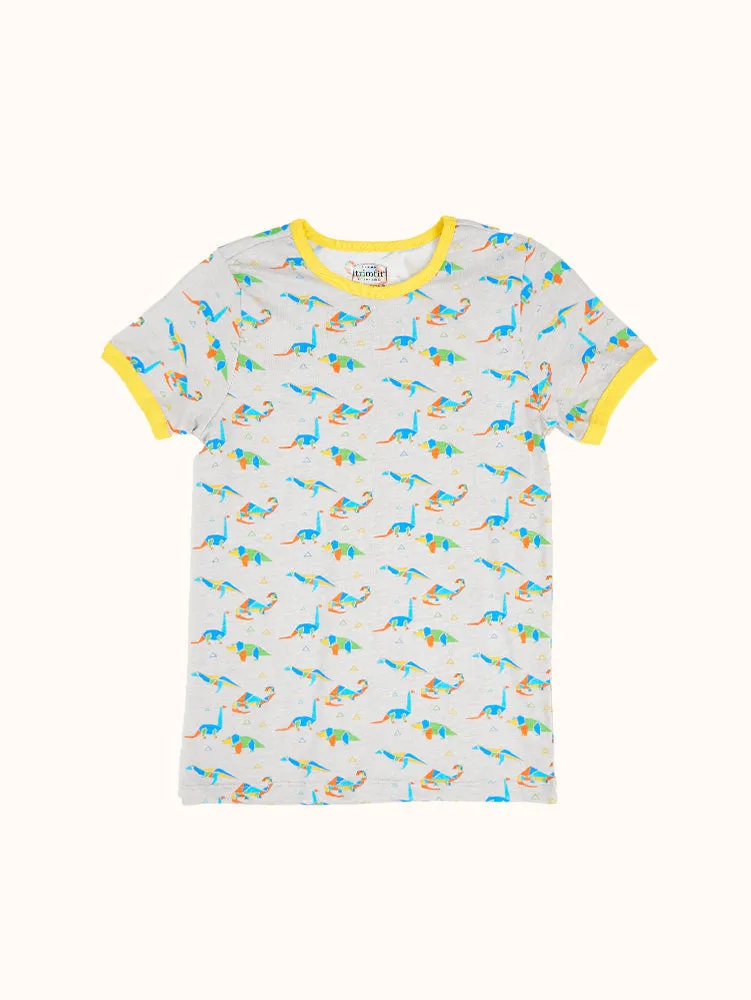 Boys' Geo Dino Short Sleeve Organic Cotton Pajama Set