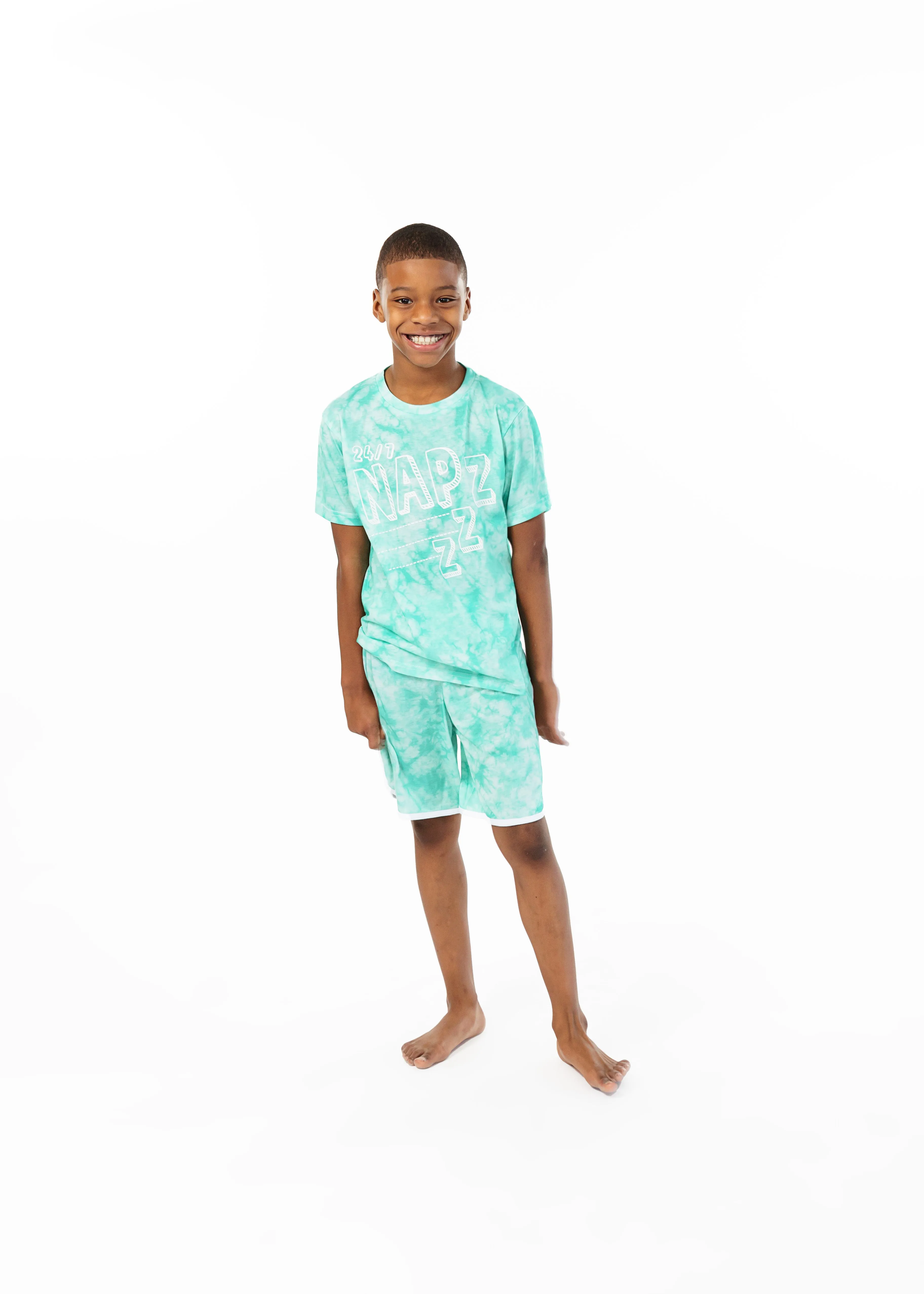 Boys Glow In The Dark Napz 2-Piece Pajama Sleep Shorts Set