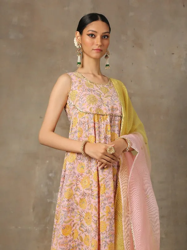 Brijeshwari- Amaltas Peach Cotton Printed Salwar Suit