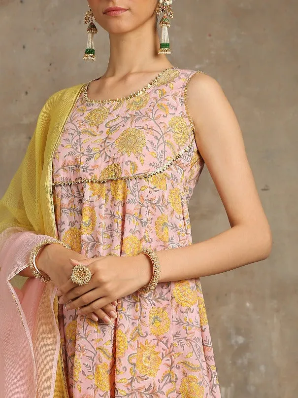 Brijeshwari- Amaltas Peach Cotton Printed Salwar Suit