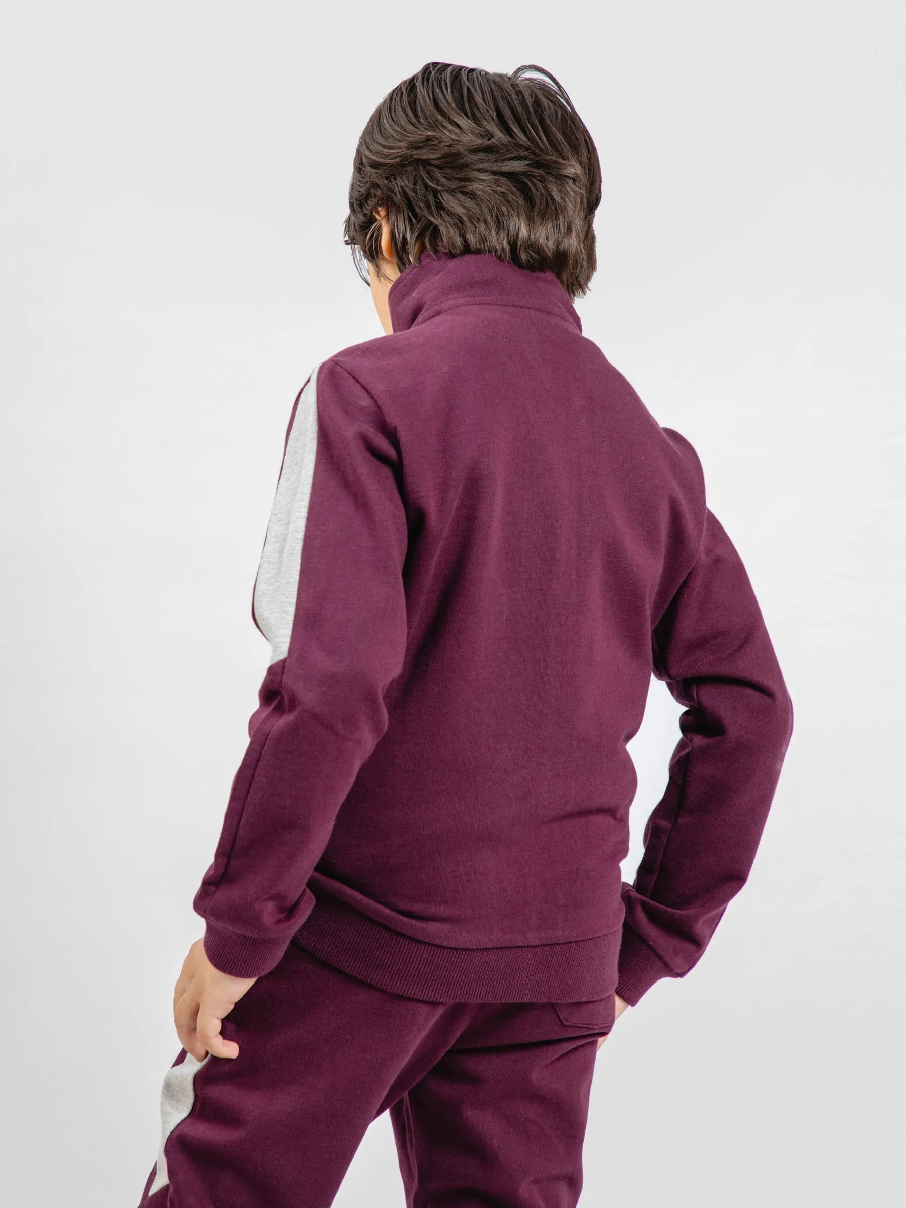 Burgundy Tracksuit With Upper & Jogger Pajama - Pack Of 2 PC