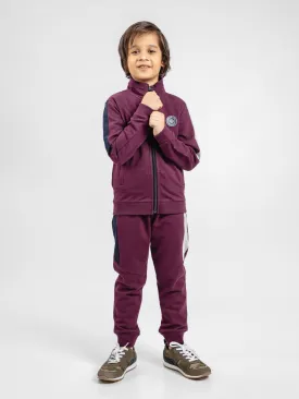 Burgundy Tracksuit With Upper & Jogger Pajama - Pack Of 2 PC