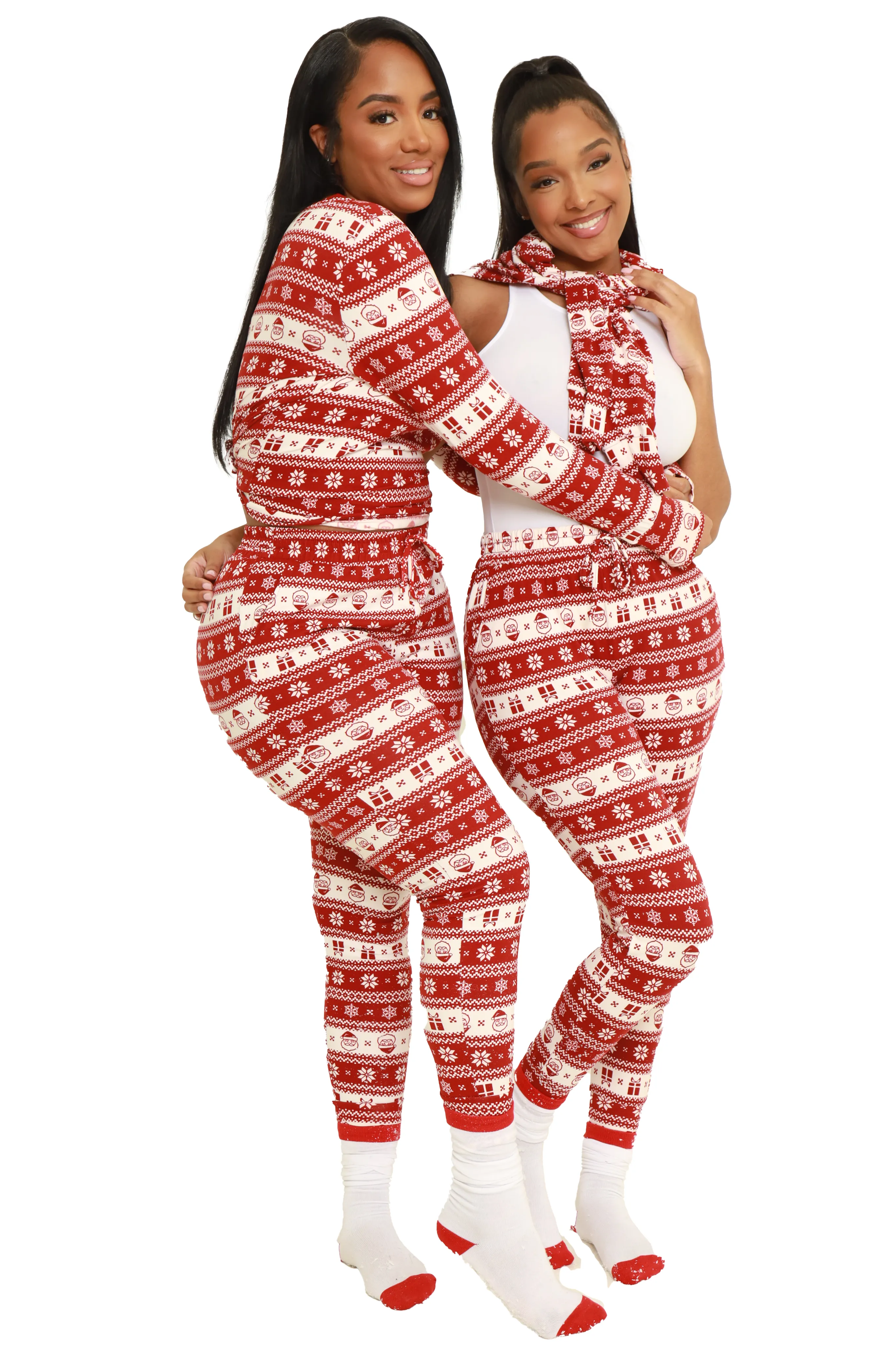 By The Fire Printed Pajama Set - Red