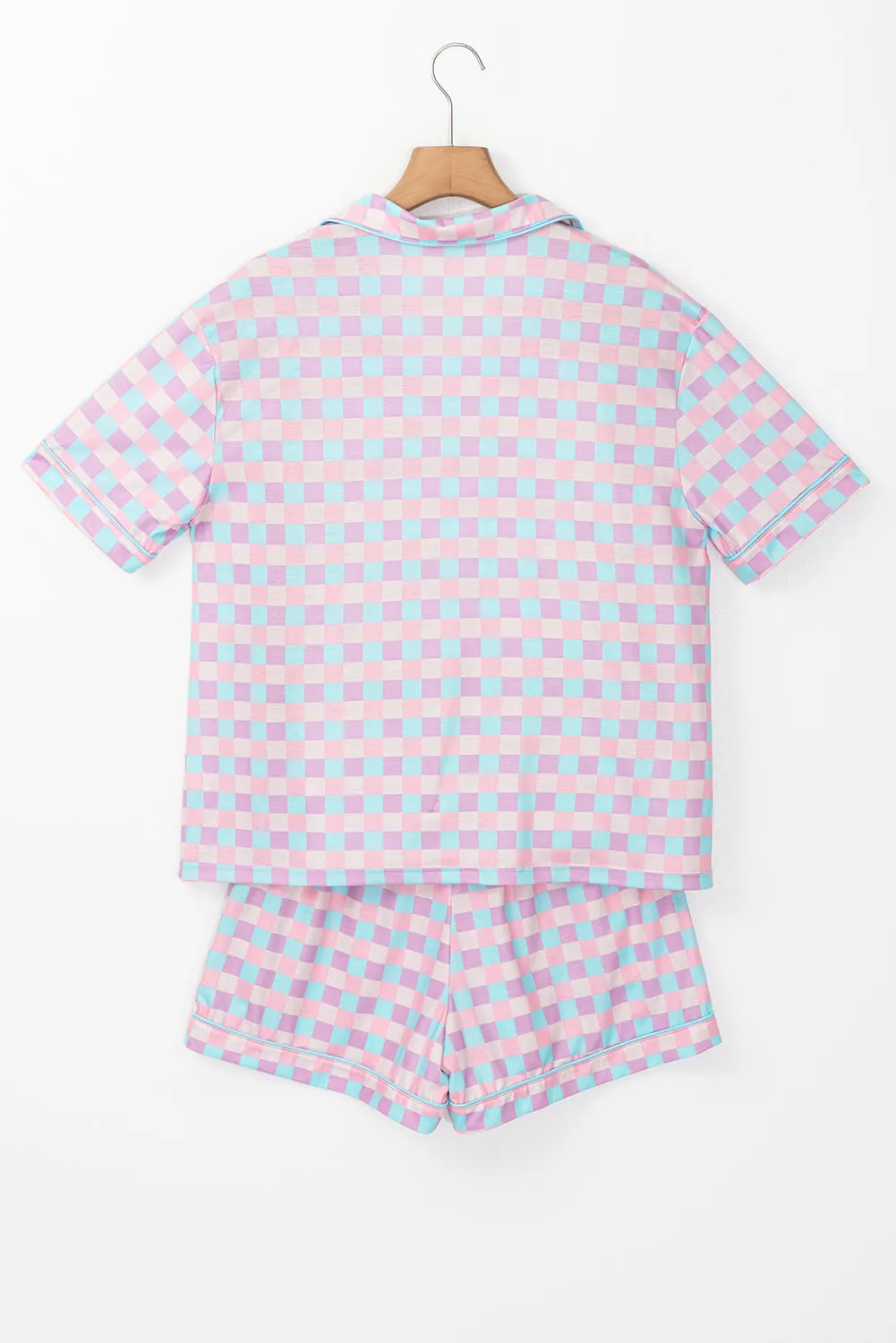 Checker Top and Shorts Pajama Set