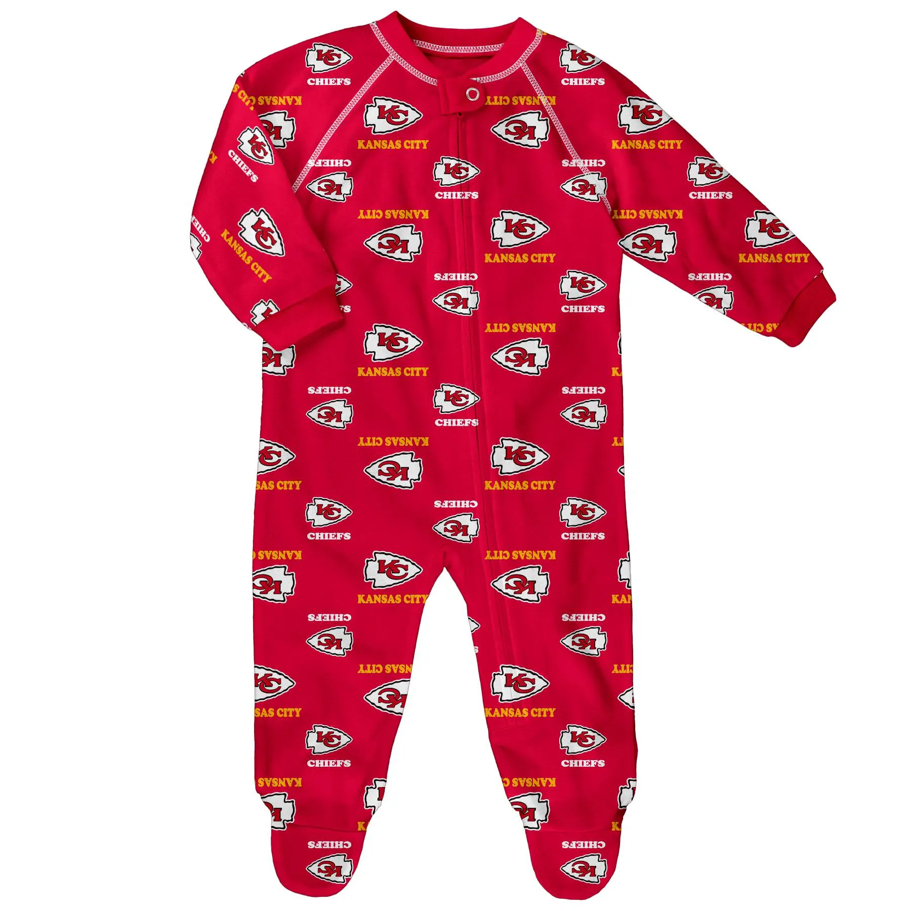 Chiefs Logo Zip Up Pajamas