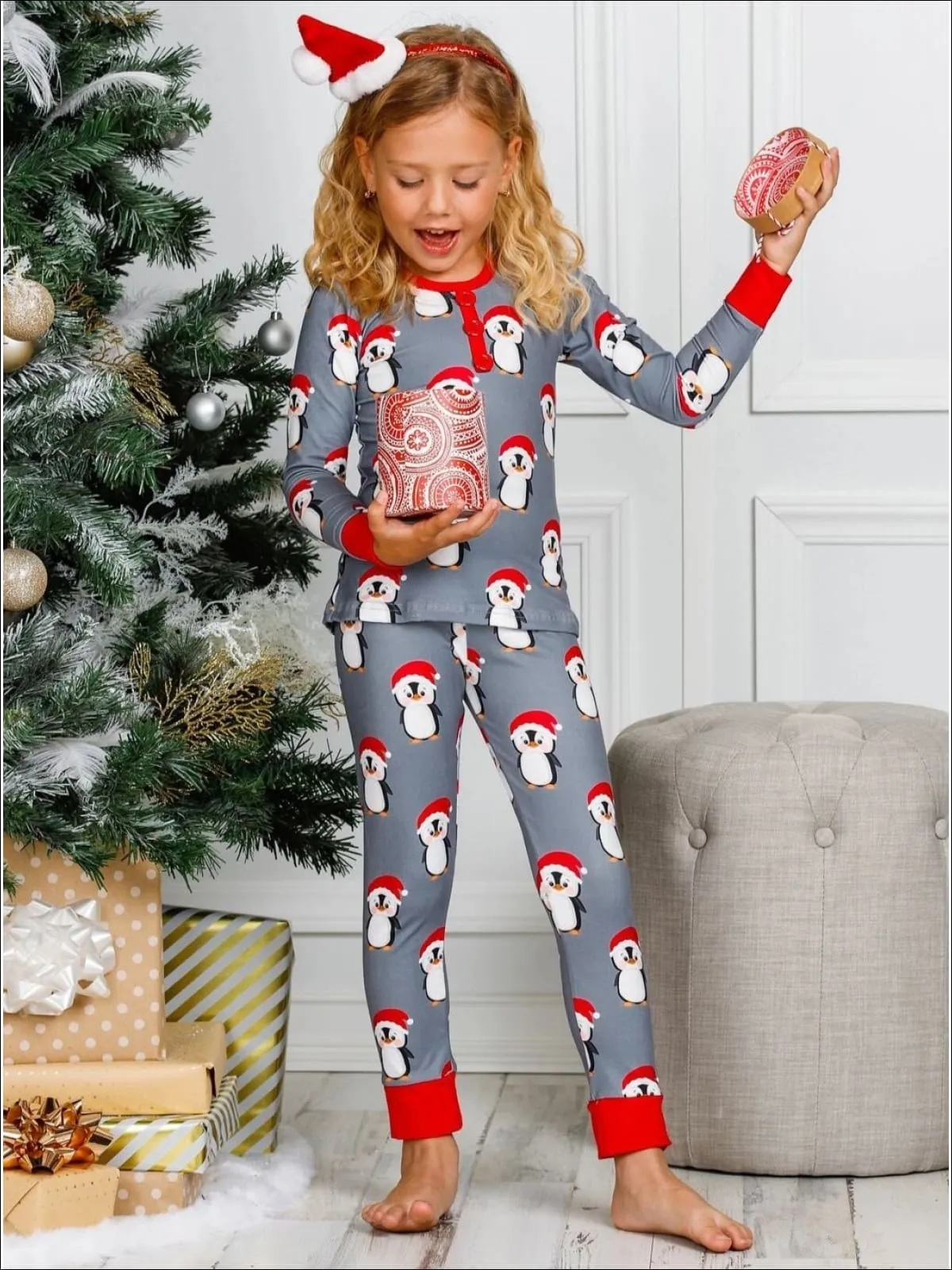 Christmas Penguin Pajama Set