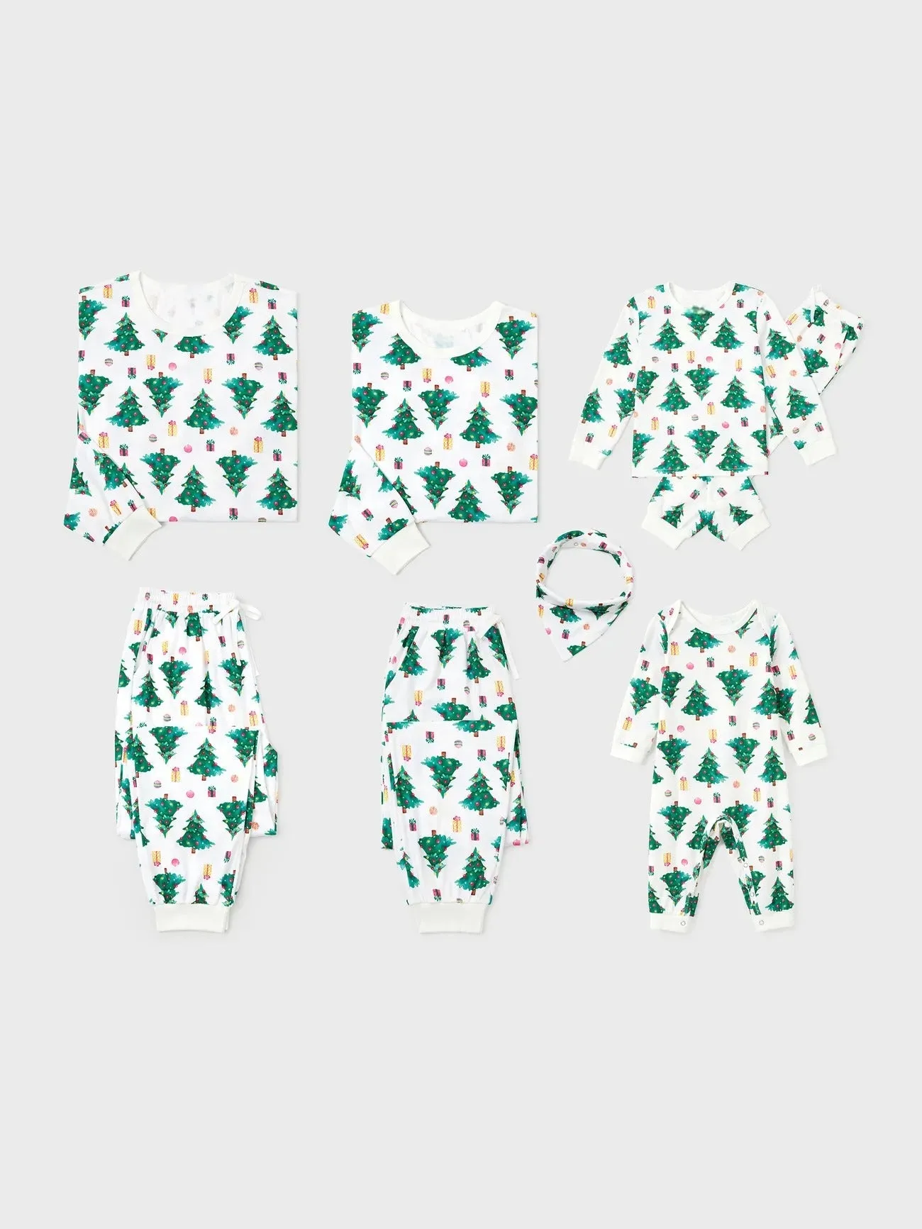 Christmas Tree Print Family Pajamas Set