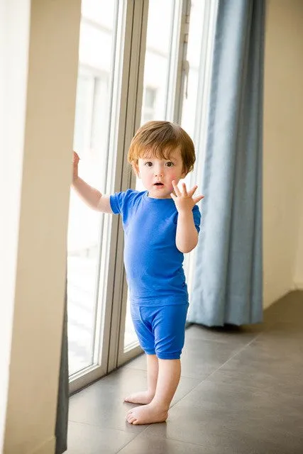 Colorful Blue Short Sleeve Pajamas