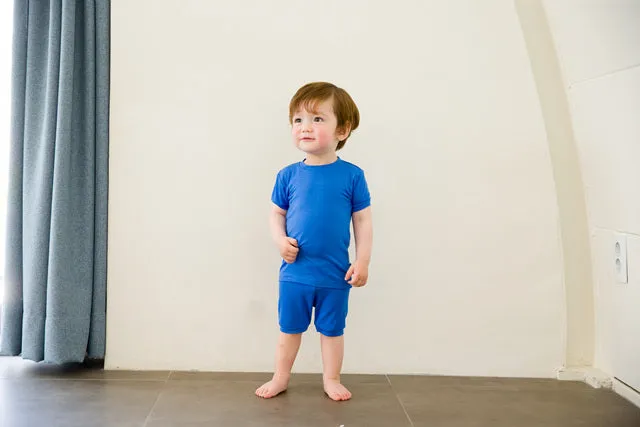 Colorful Blue Short Sleeve Pajamas