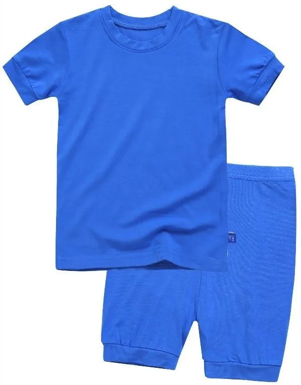 Colorful Blue Short Sleeve Pajamas