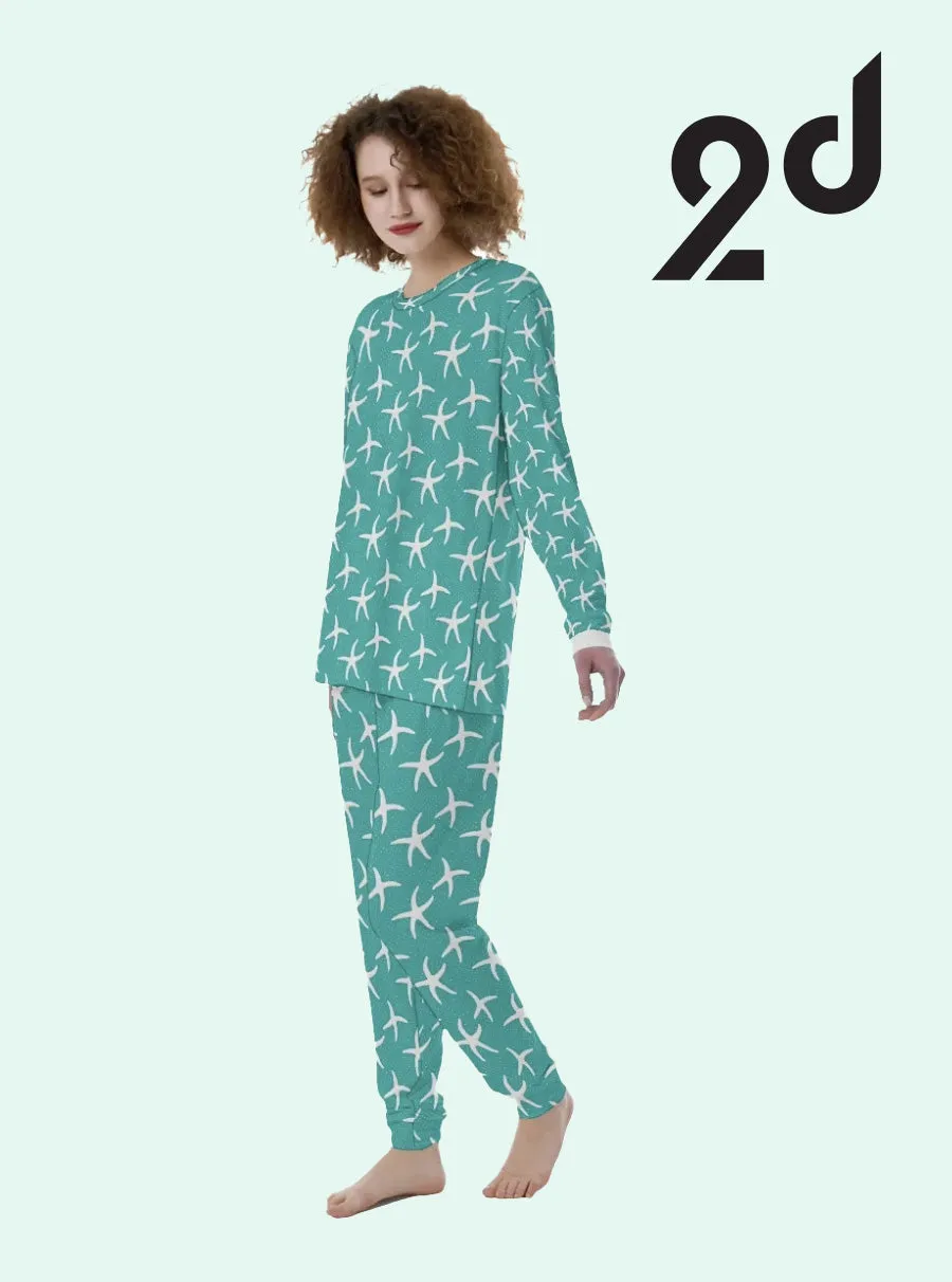 Comfy Aqua Pajamas, Long pant PJs, Cozy sleepwear, Soft lounge set, Comfort PJs, Snug nightwear, Relaxing jammies, Long pant Pajama, Comfy sleep set, Cozy loungewear, Soft PJ pants, Comfy jammies, Long pant Pajama set