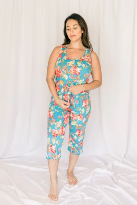 Cozy Bouquet Pajama Capris Pant Set