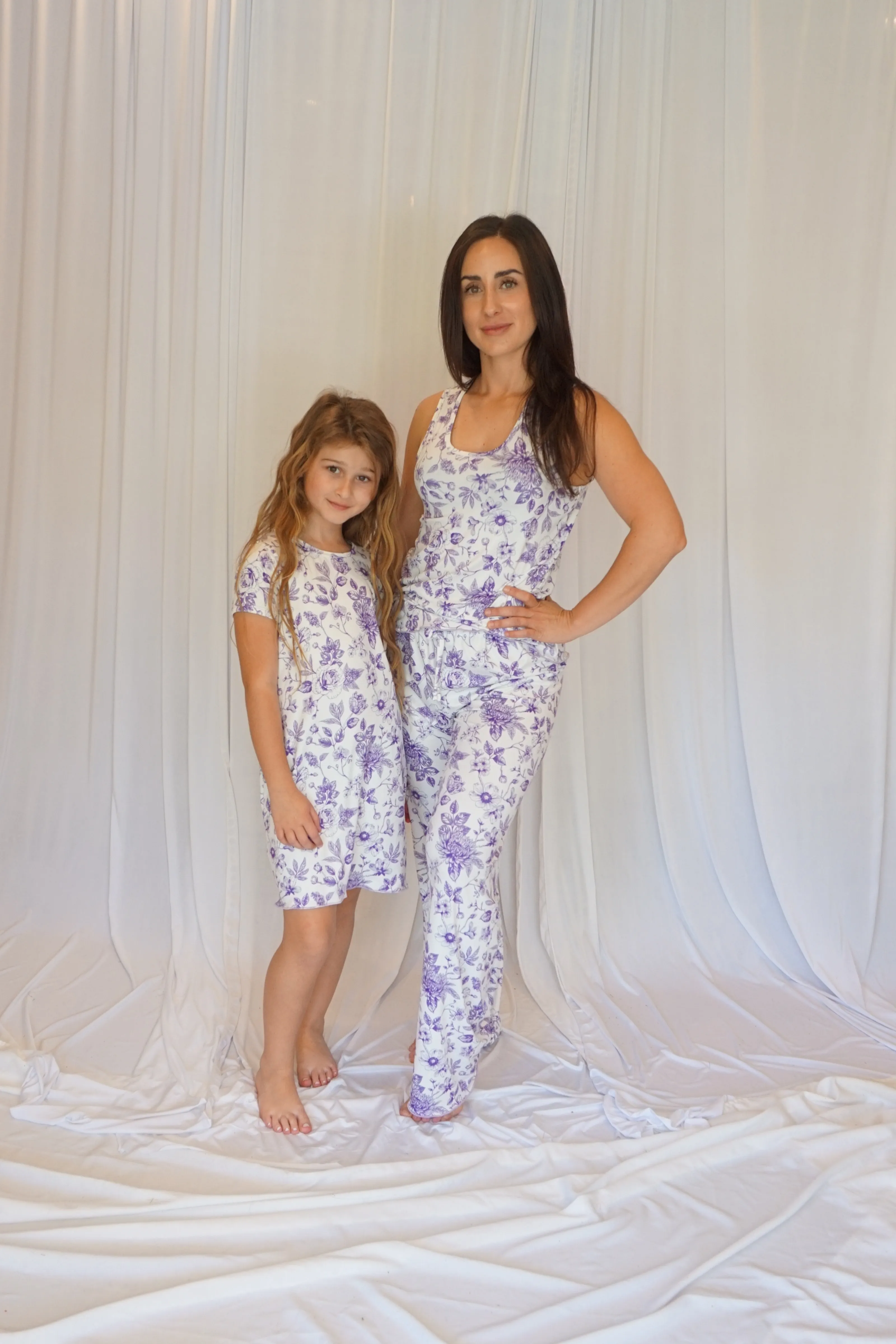 Cozy Purple Floral Pajama Pants Set