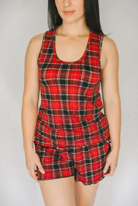 Cozy Red Plaid Pajama Boxer Set