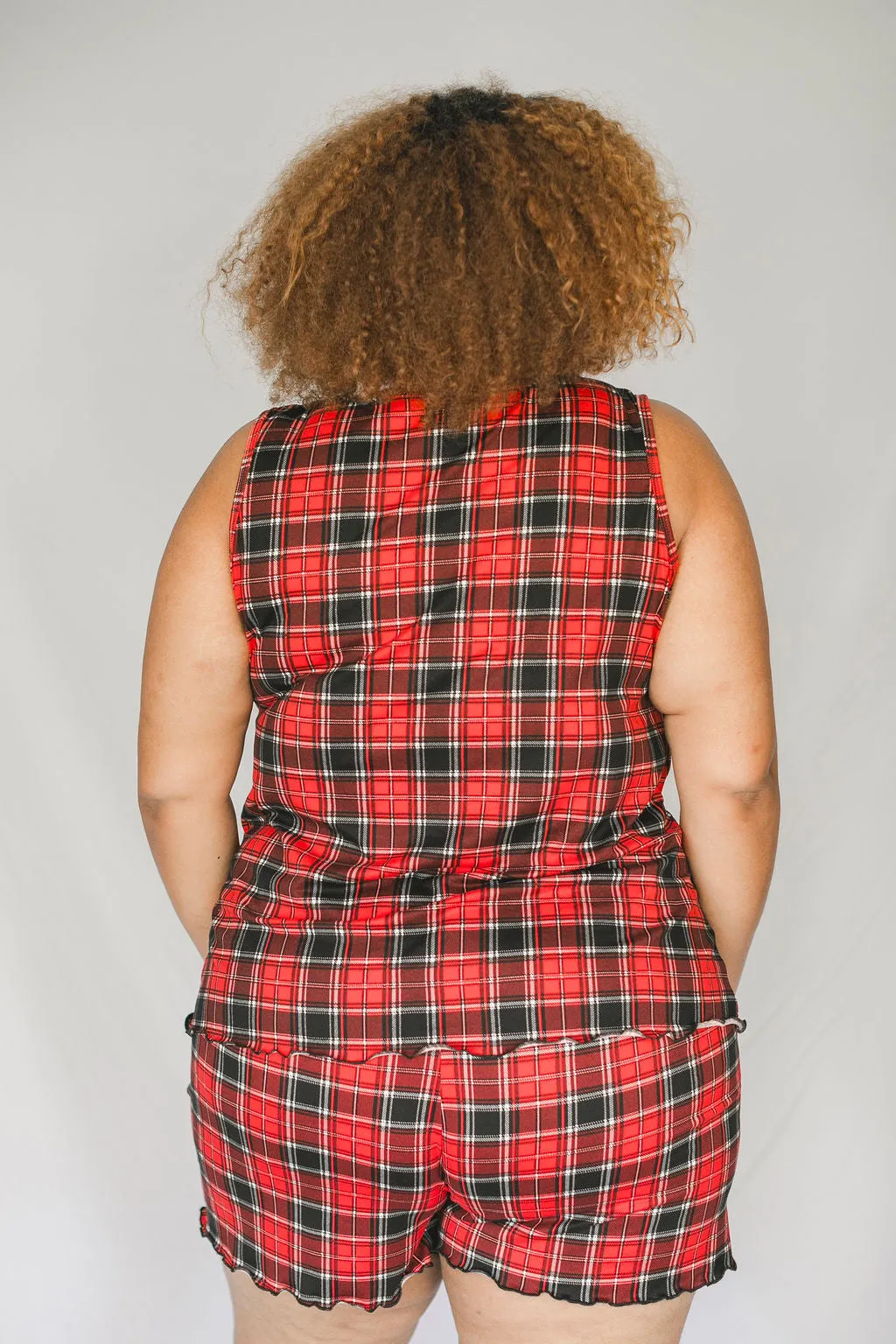 Cozy Red Plaid Pajama Boxer Set