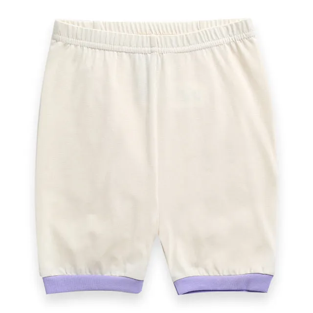 Cream Purple Macaron Short Sleeve Pajamas