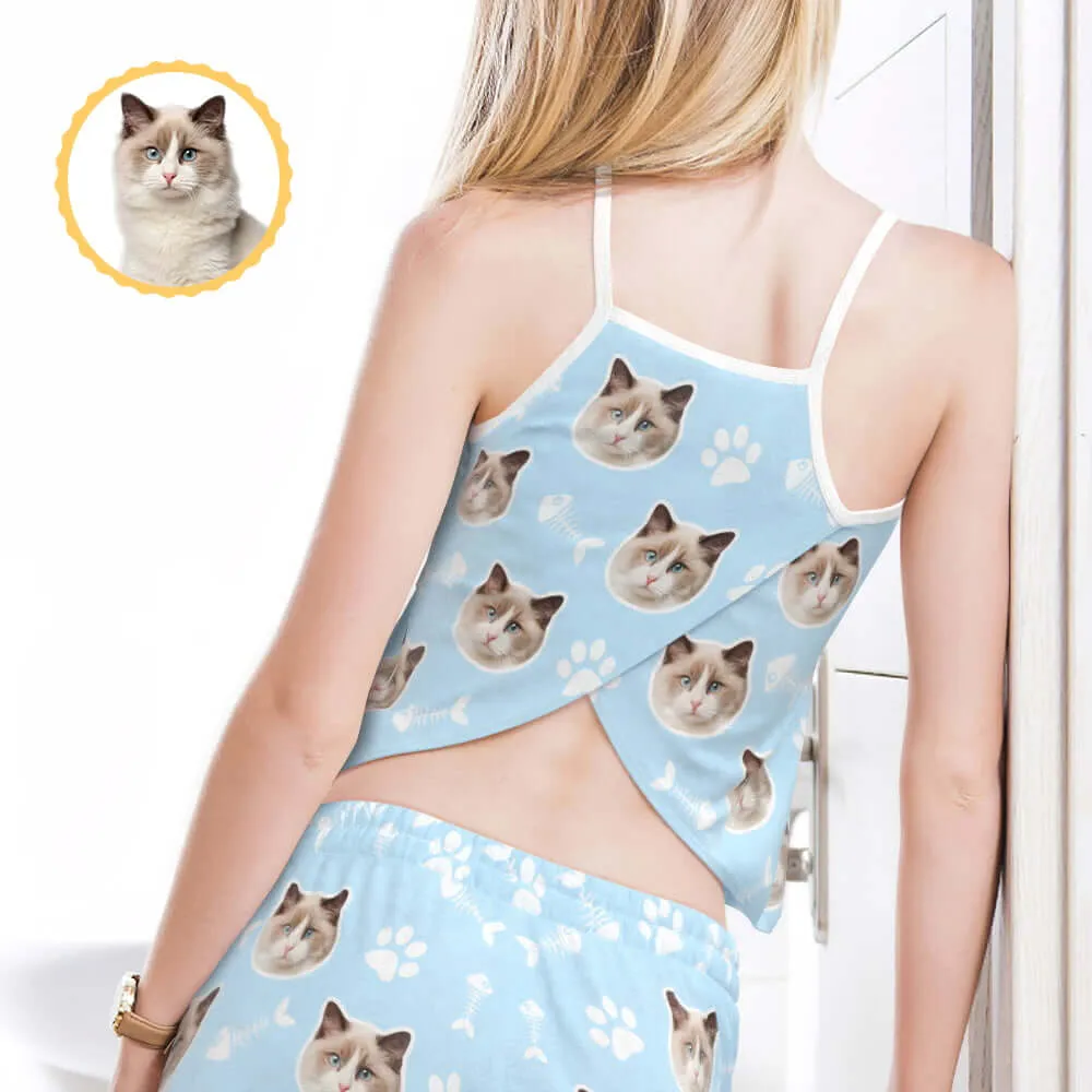 Custom Cat Photo Face Shorty Pajama Short Set