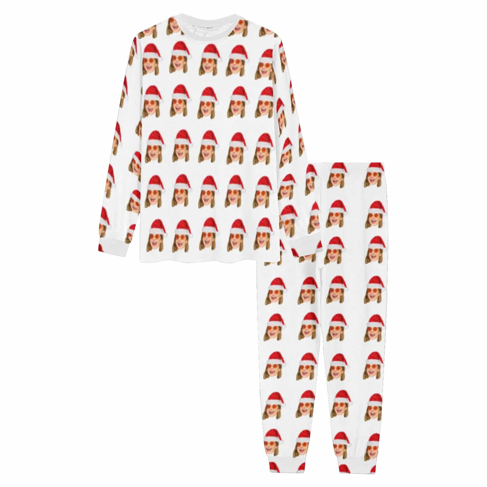 Custom Face Christmas Girlfriend Men's Long Pajama Set