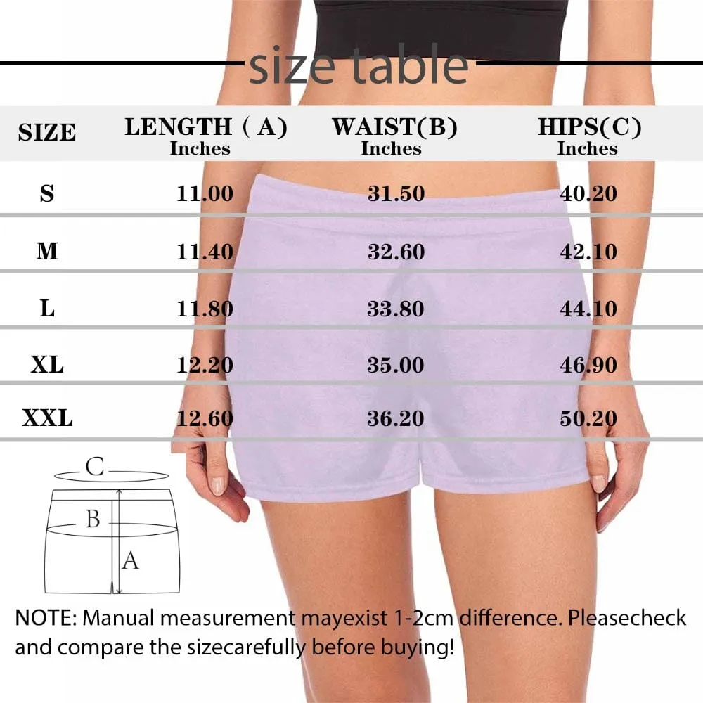 Custom Face Women's Pajama Shorts Personalized Black Background Sleepwear Shorts