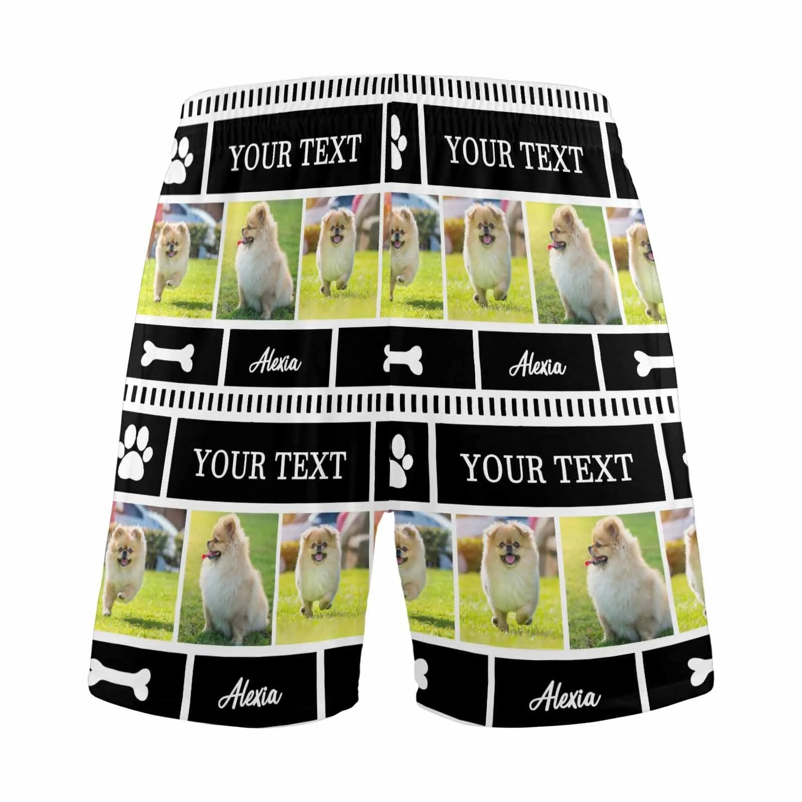 Custom Text&Photo Men's Pajama Shorts Personalized Sleepwear Shorts