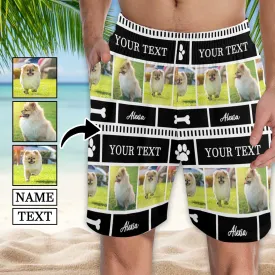 Custom Text&Photo Men's Pajama Shorts Personalized Sleepwear Shorts