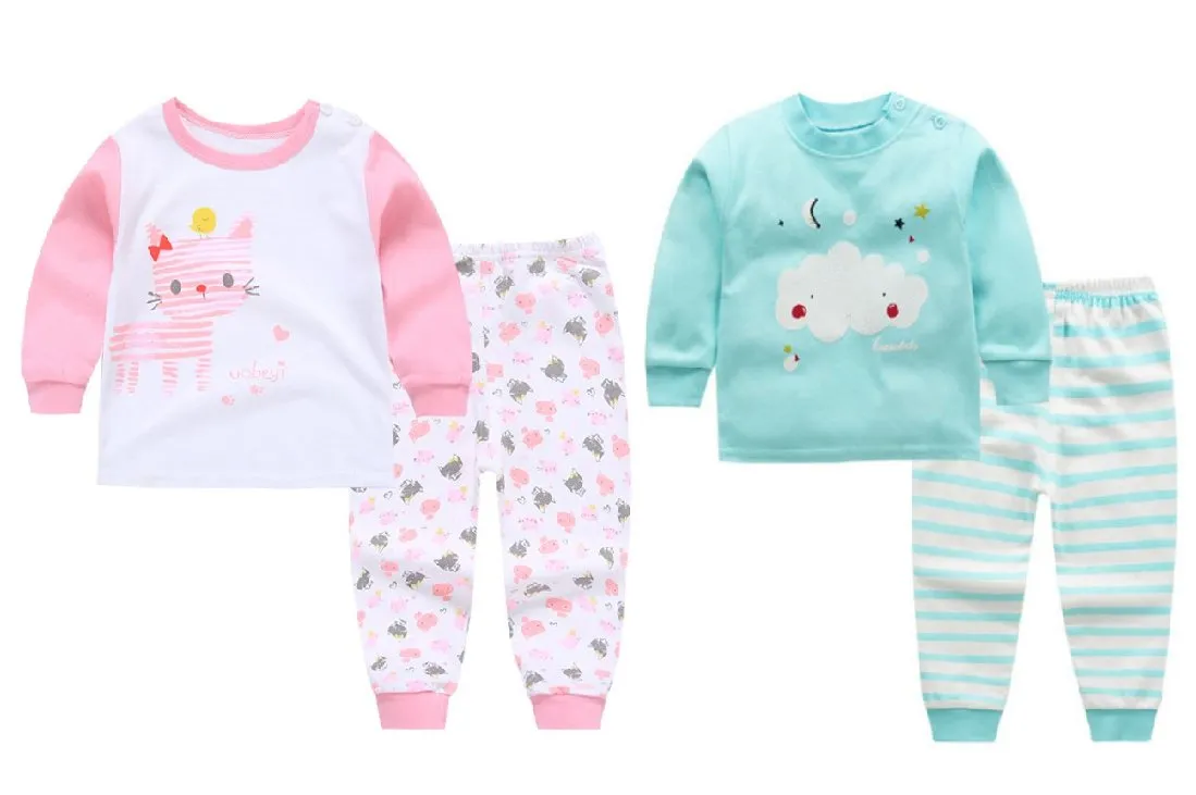 Cute Kitten and Happy Cloud Baby and Toddler Pyjama Set of 2