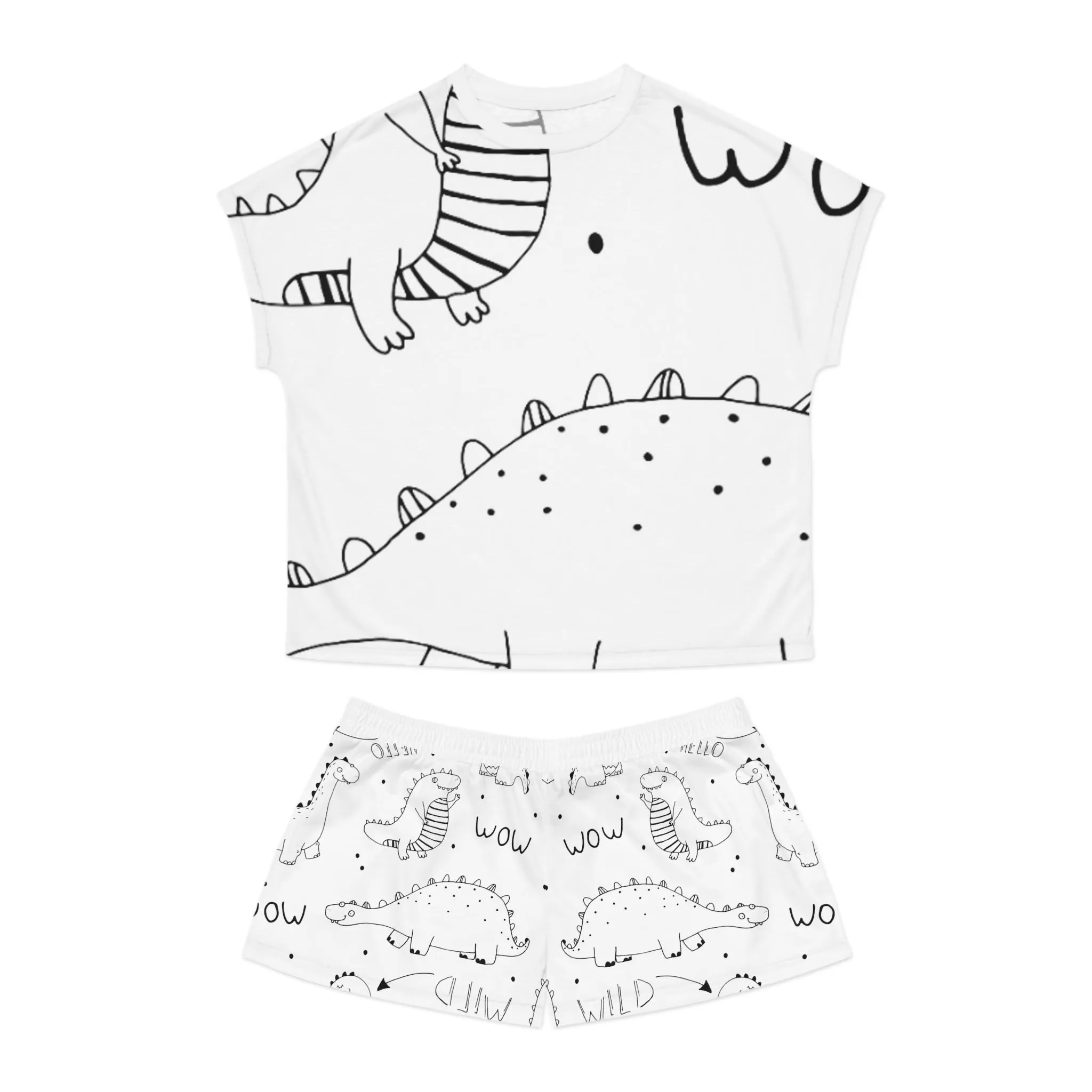 Doodle Dinosours - Inovax Women's Short Pajama Set 