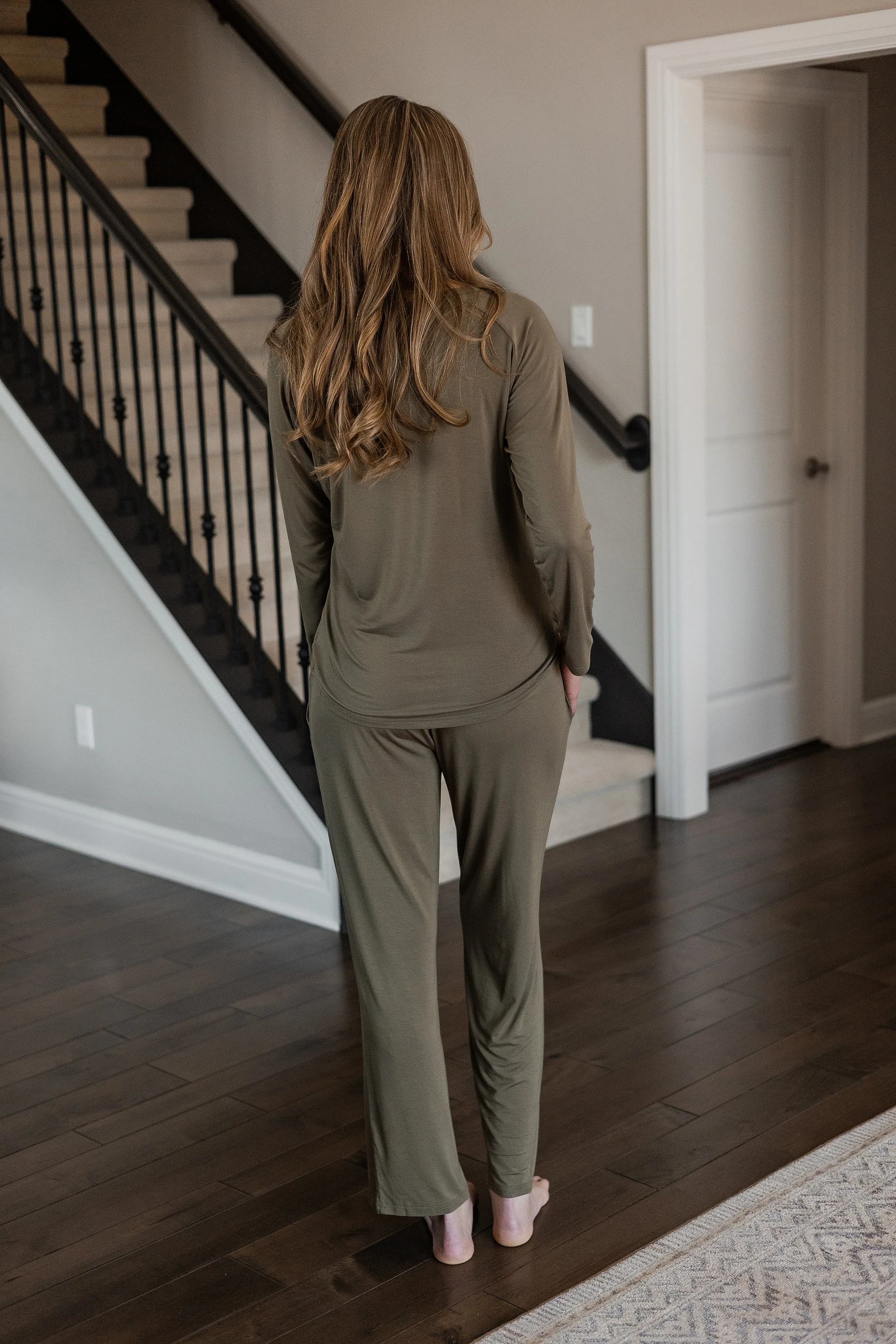 Easy Bamboo Henley Long Sleeve & Pant Pajama Set