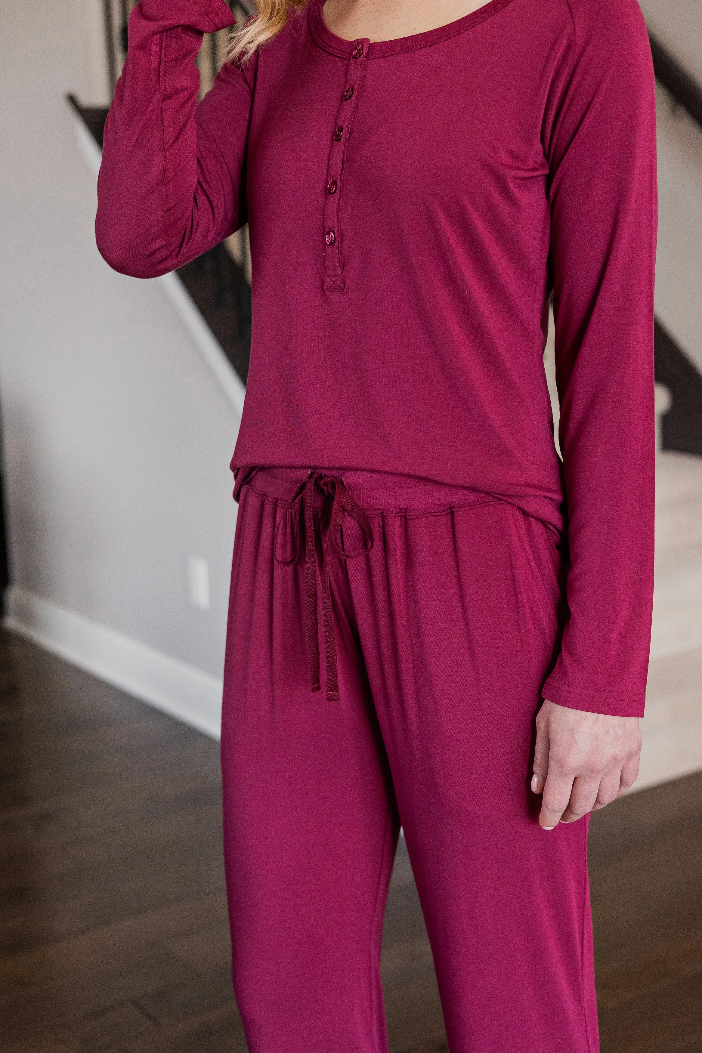 Easy Bamboo Henley Long Sleeve & Pant Pajama Set