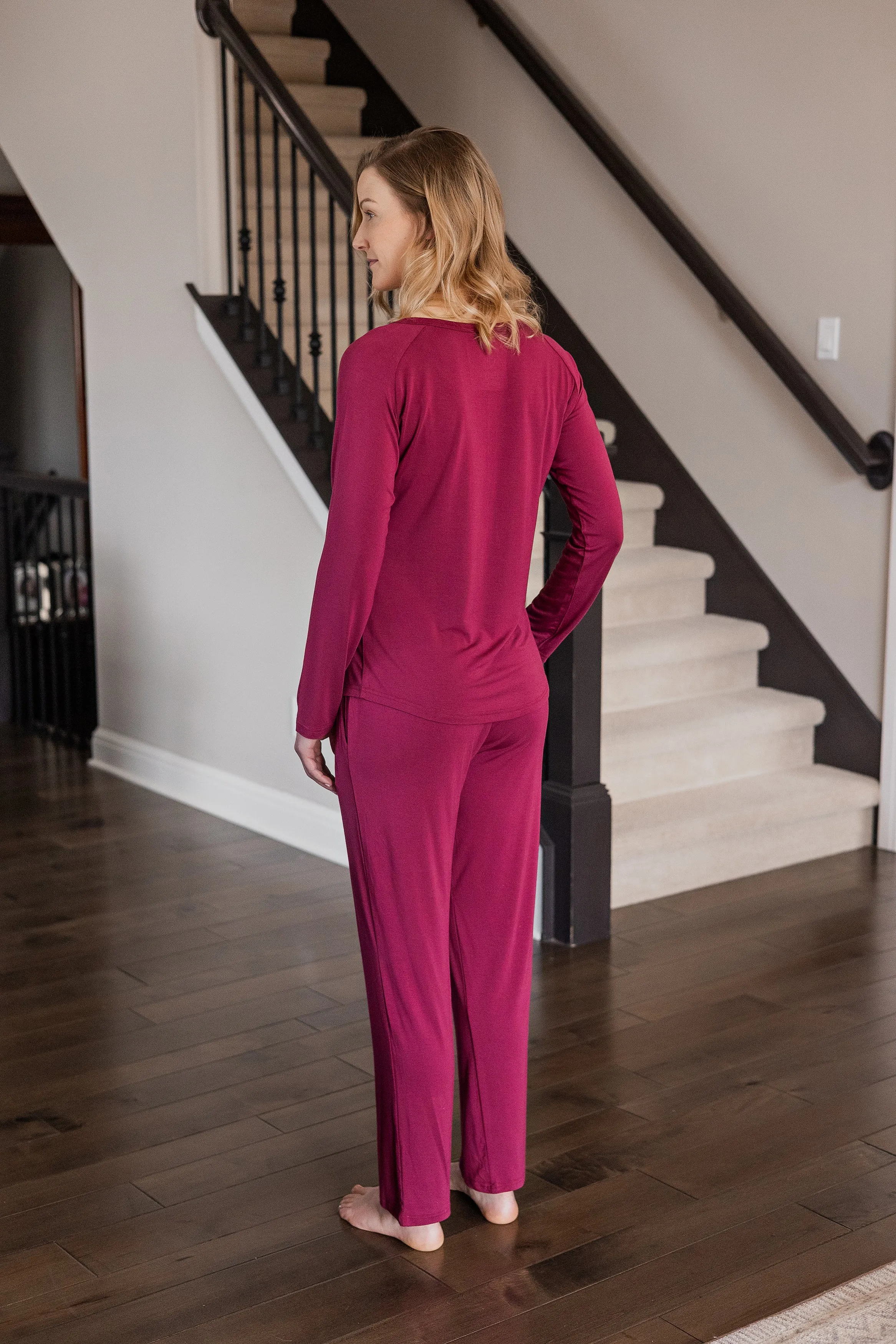 Easy Bamboo Henley Long Sleeve & Pant Pajama Set