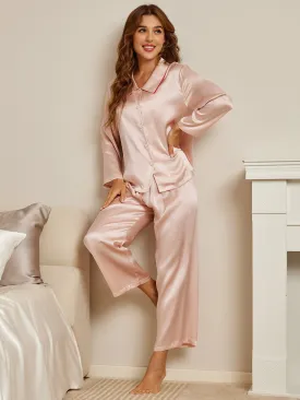 Elegant Pure Silk Long-Sleeve Pajama Set