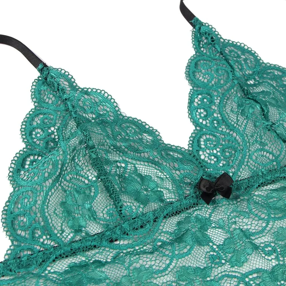 Emerald Goddess Lace Trim Set