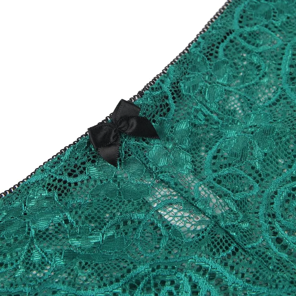 Emerald Goddess Lace Trim Set