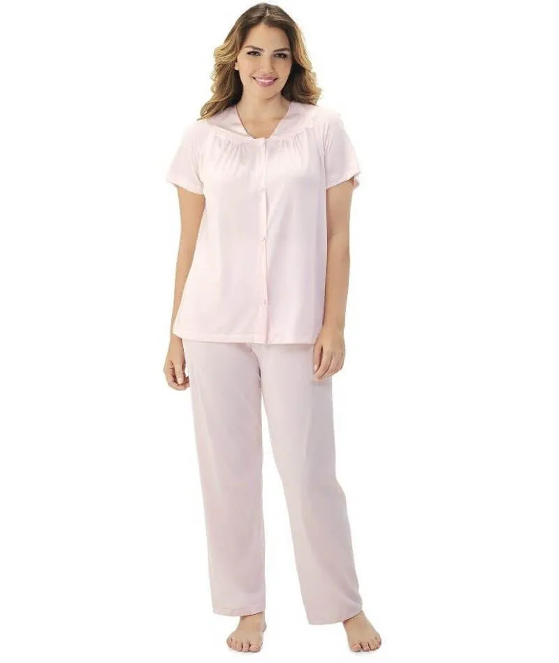 Exquisite Form Short Sleeve Pajamas Plus - Pink Champagne