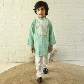 Festive Wear | Cotton Kurta Pyjama Set for Boys | Sea Green