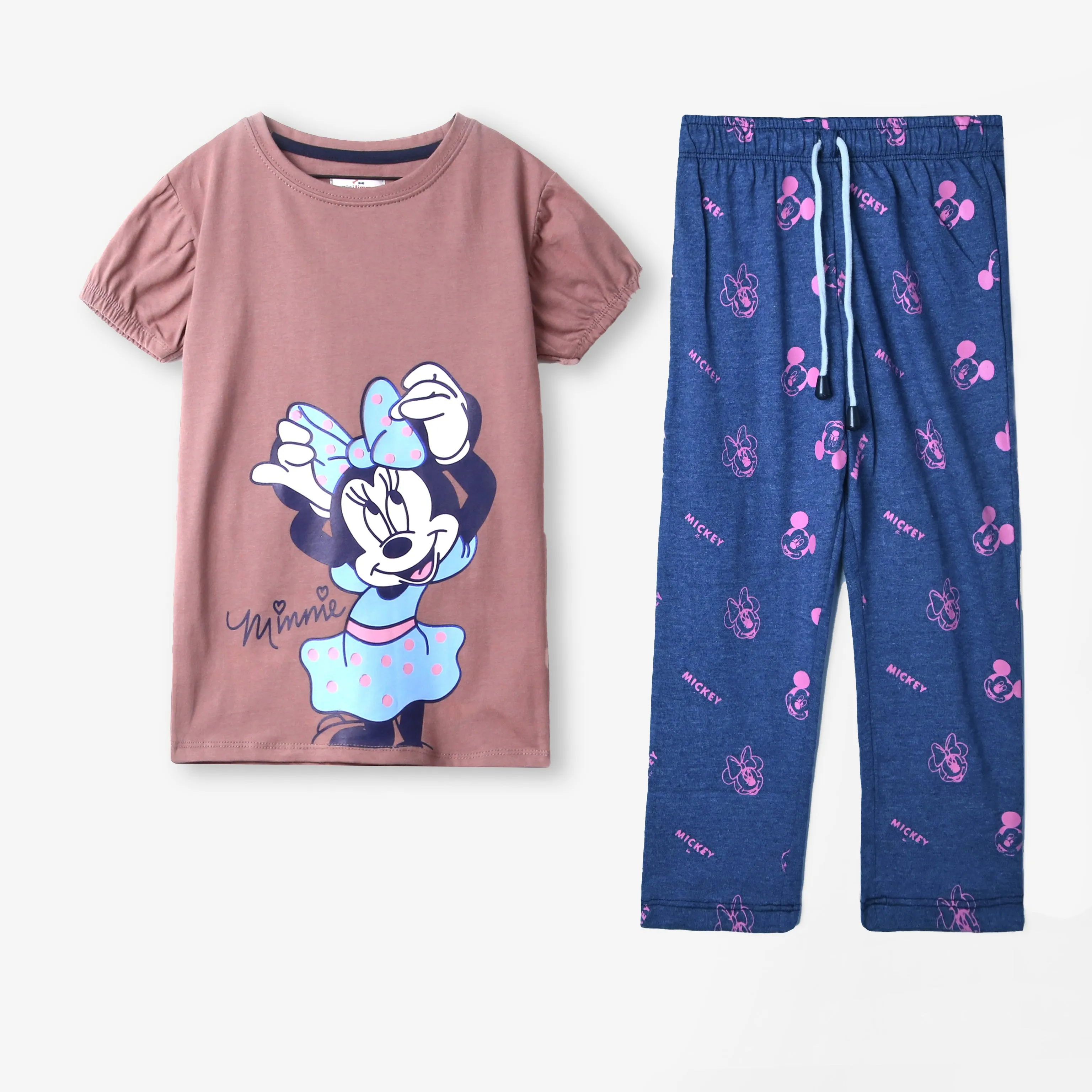 Girls Minnie  Mouse Printed Soft Cotton Frill Suit