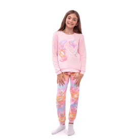 Girls Unicorn Dreamland Soft Novelty Fleece 2-Piece Pajama Sleep Pant Set