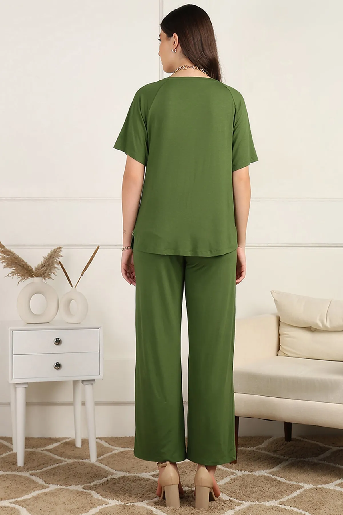 Green Maternity Pajama Set