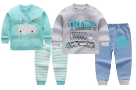 Happy Cloud and Wheels on the Bus Baby and Toddler Pyjama Set of 2